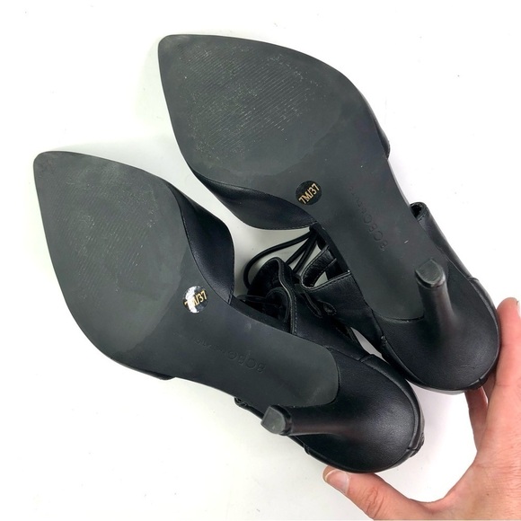 BCBGeneration Delphia stilettos vegan leather heels cut-outs pointy toe back zip - Picture 10 of 12